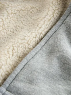 Next Borg Fleece Zip Through Hoodie (3-16yrs) Grey Sale