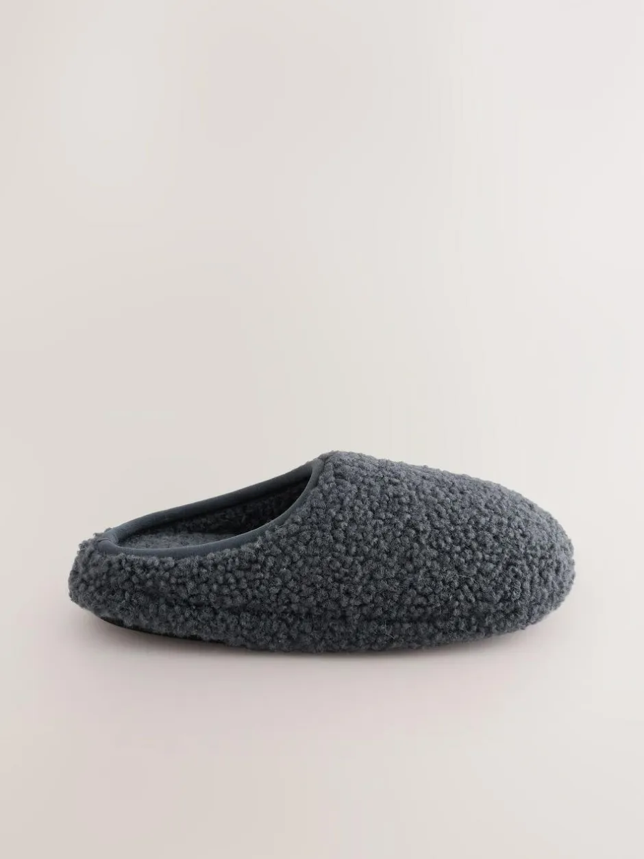 Next Grey Borg Warm Lined Slipper Mules Discount