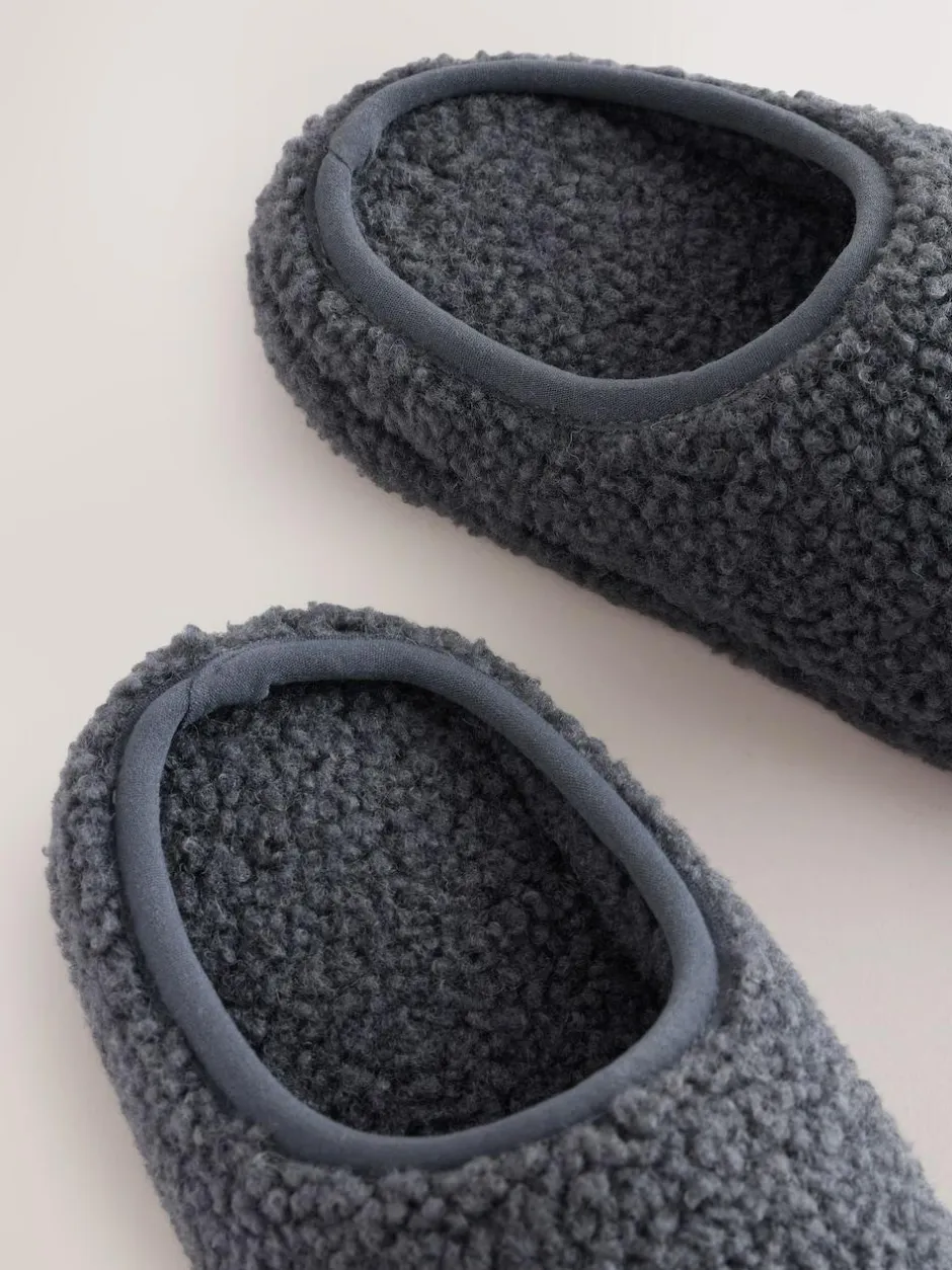 Next Grey Borg Warm Lined Slipper Mules Discount
