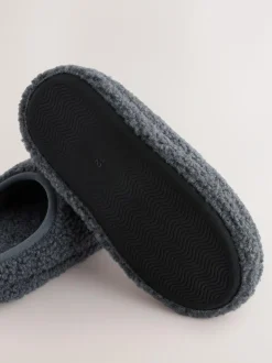 Next Grey Borg Warm Lined Slipper Mules Discount