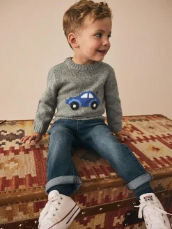 Next Grey Car Knitted Jumper (3mths-7yrs) Sale