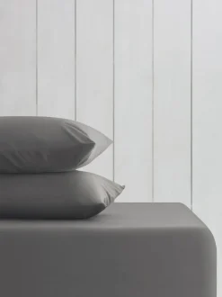 Next Grey Charcoal Cotton Rich Deep Fitted Bed Sheet Sale