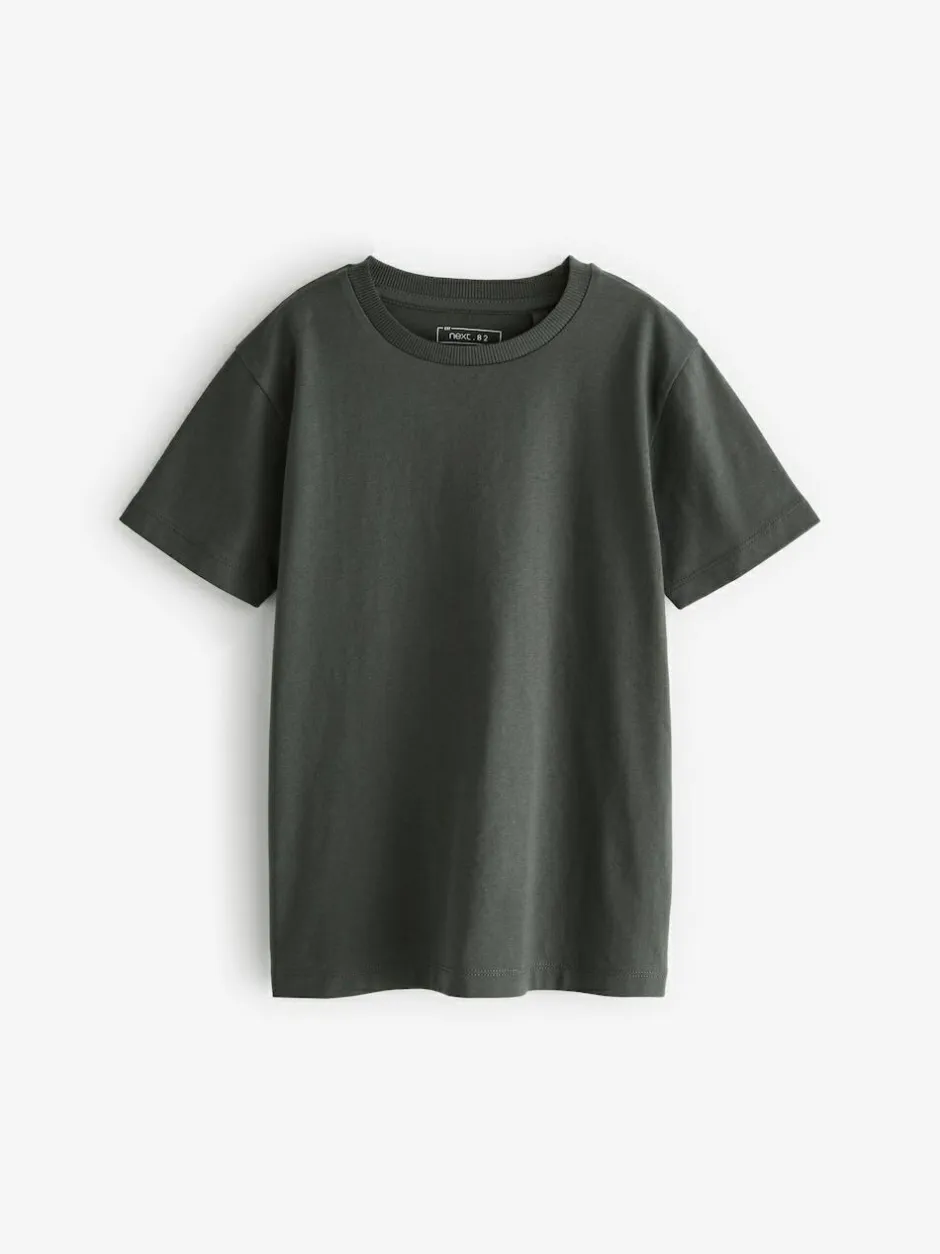 Next Grey Charcoal Regular Fit Short Sleeve T-Shirt (3-16yrs) Clearance