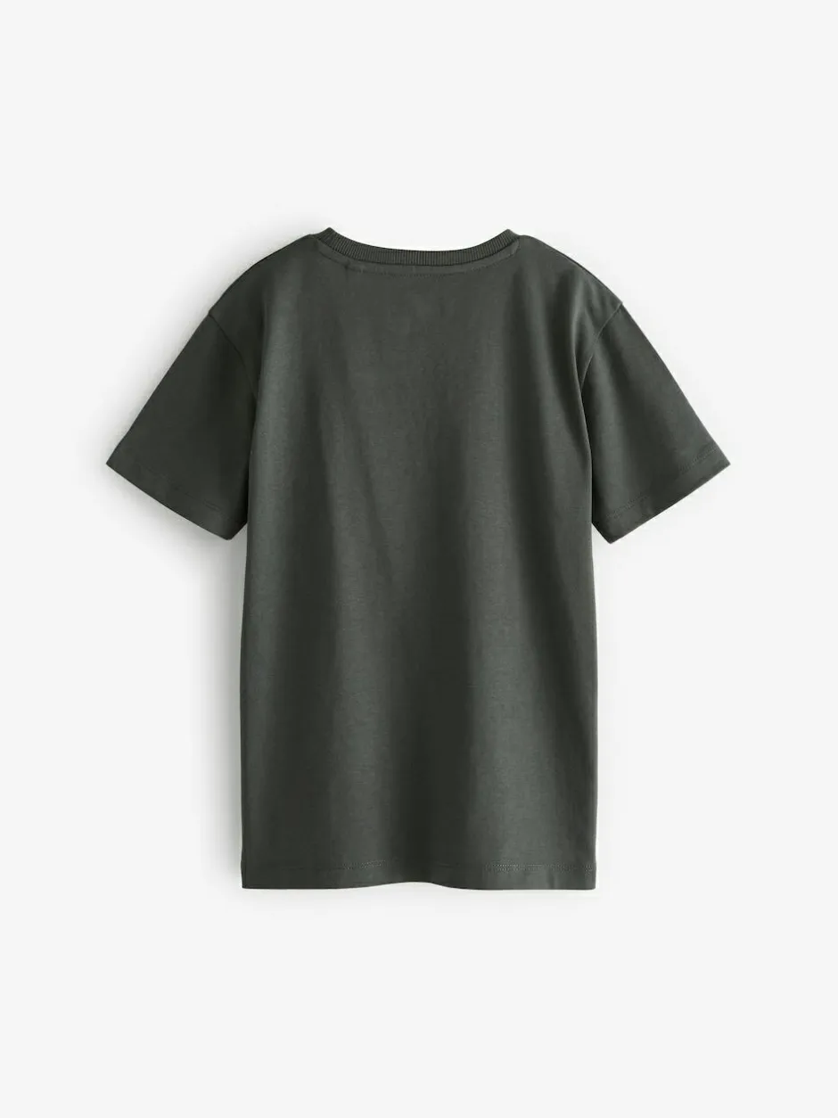 Next Grey Charcoal Regular Fit Short Sleeve T-Shirt (3-16yrs) Clearance