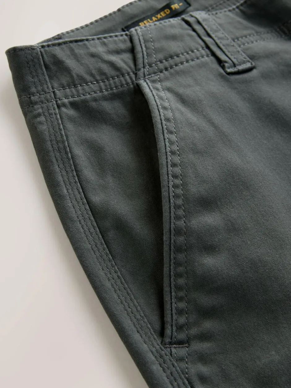 Next Relaxed Fit Cotton Stretch Cargo Trousers Grey Charcoal Sale