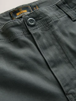 Next Relaxed Fit Cotton Stretch Cargo Trousers Grey Charcoal Sale