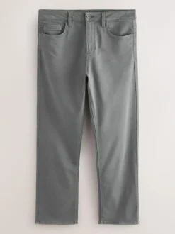 Next Straight Fit Comfort Stretch Jeans Grey Charcoal New