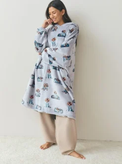 Next Grey Charlie The Cockapoo Oversized Hooded Blanket New