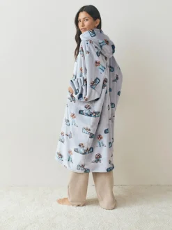 Next Grey Charlie The Cockapoo Oversized Hooded Blanket New