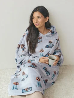 Next Grey Charlie The Cockapoo Oversized Hooded Blanket New