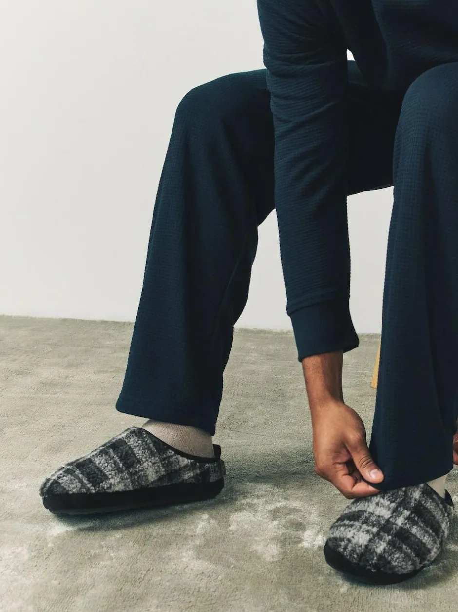Next Check Mule Slippers Grey Best