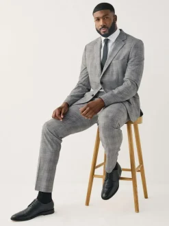Next Grey Check Muscle Fit Motionflex Stretch Suit Jacket Best