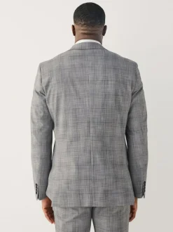 Next Grey Check Muscle Fit Motionflex Stretch Suit Jacket Best