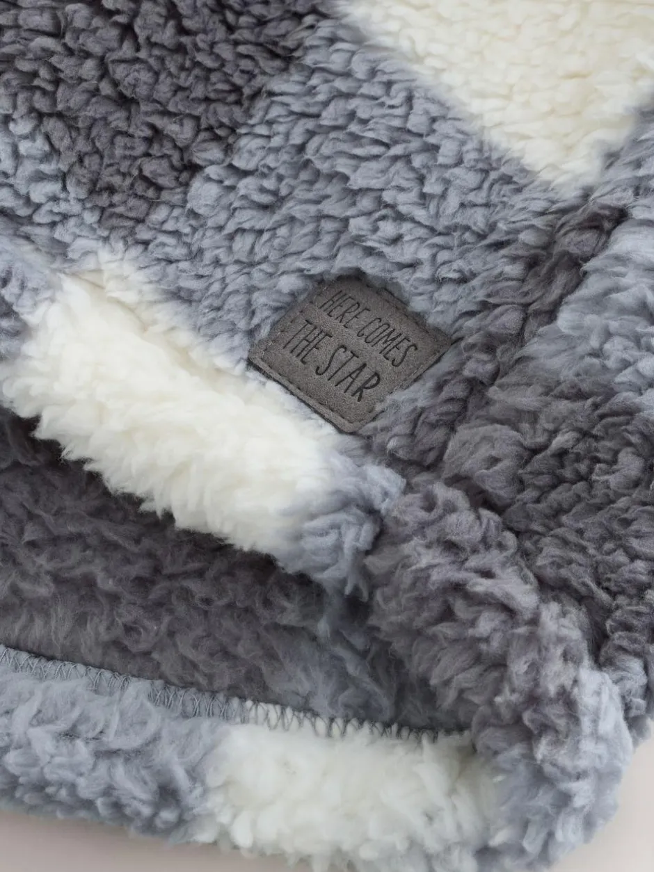 Next Borg Fleece Shacket (3mths-7yrs) Grey Checkerboard Hot