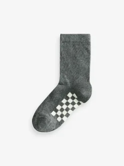 Next Grey Checkerboard Cotton Rich Socks 7 Pack Online