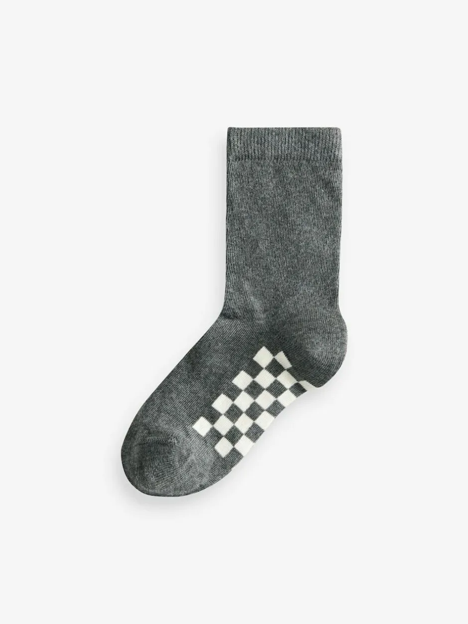 Next Grey Checkerboard Cotton Rich Socks 7 Pack Online