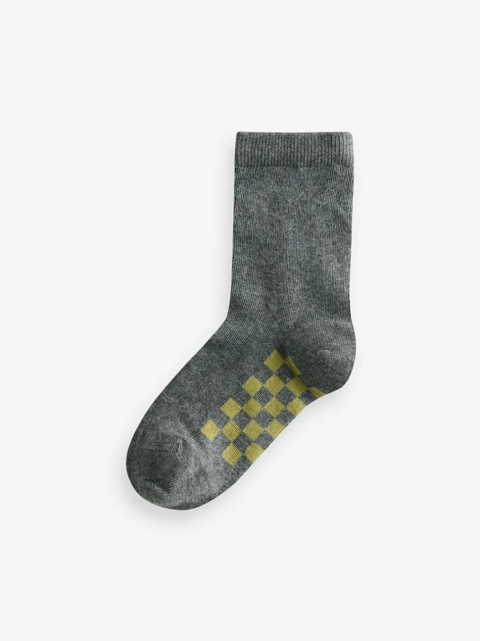Next Grey Checkerboard Cotton Rich Socks 7 Pack Online