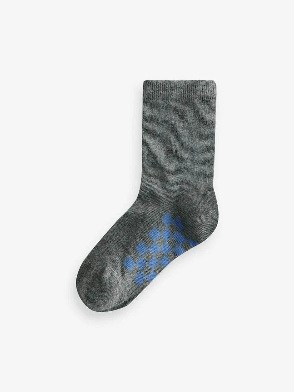 Next Grey Checkerboard Cotton Rich Socks 7 Pack Online