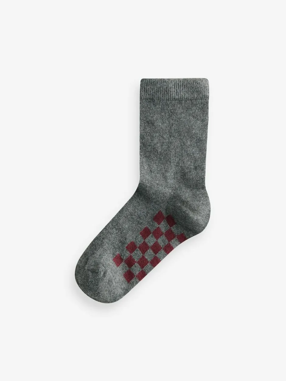 Next Grey Checkerboard Cotton Rich Socks 7 Pack Online