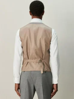 Next Contrast Fabric Detail Suit Waistcoat Grey Best