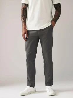 Next Grey Dark Slim Fit Stretch Chinos Trousers Best