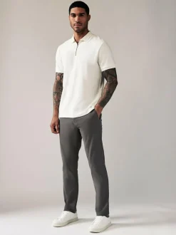 Next Grey Dark Slim Fit Stretch Chinos Trousers Best