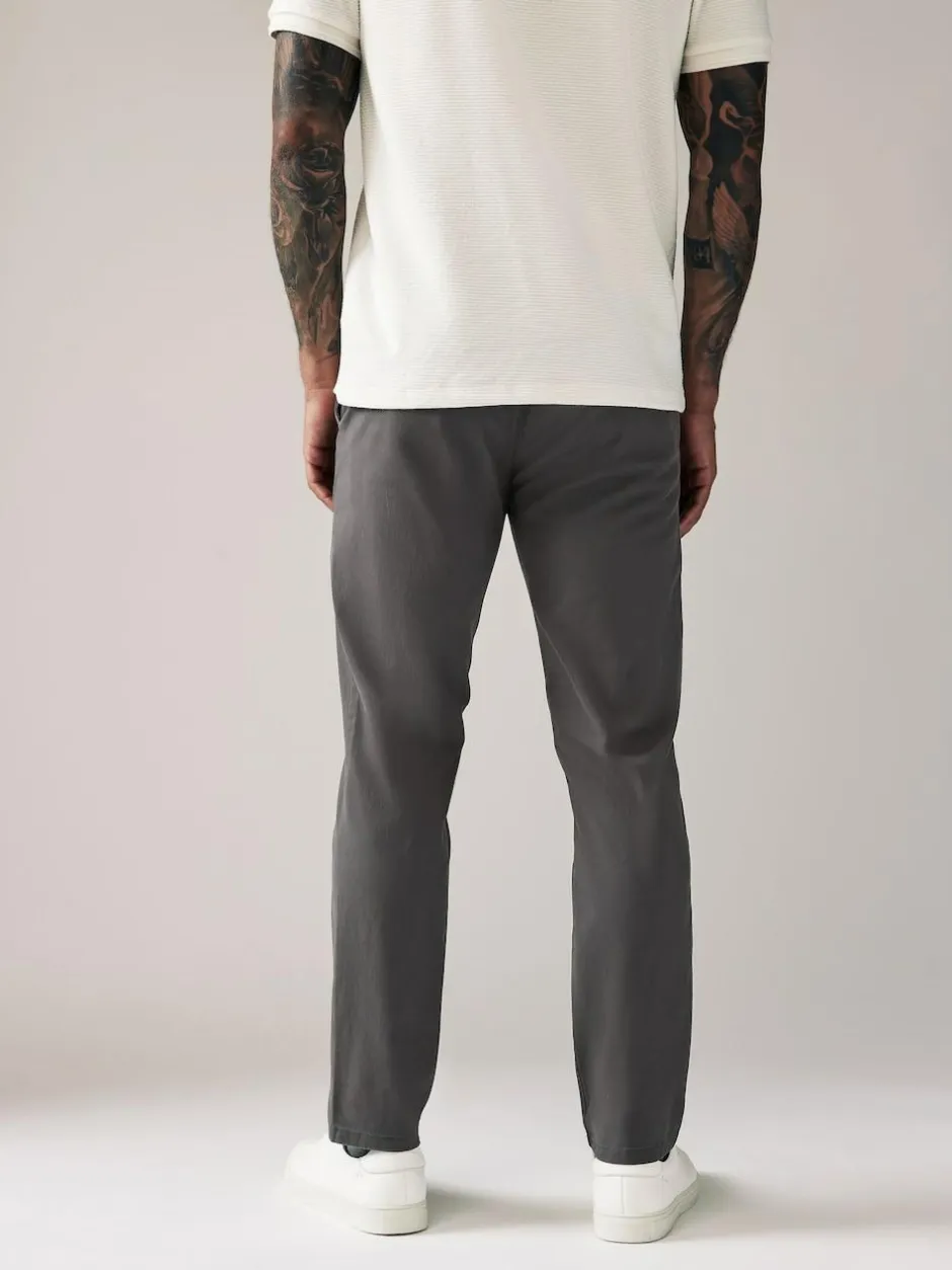 Next Grey Dark Slim Fit Stretch Chinos Trousers Best