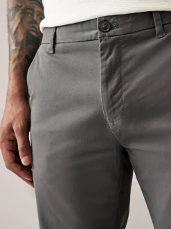 Next Grey Dark Slim Fit Stretch Chinos Trousers Best