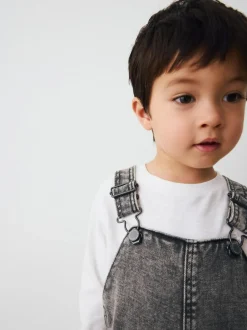 Next Denim Dungarees (3mths-7yrs) Grey New