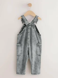 Next Denim Dungarees (3mths-7yrs) Grey New