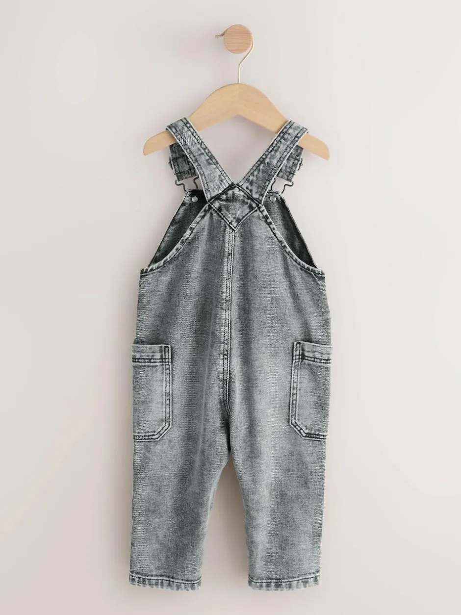 Next Denim Dungarees (3mths-7yrs) Grey New