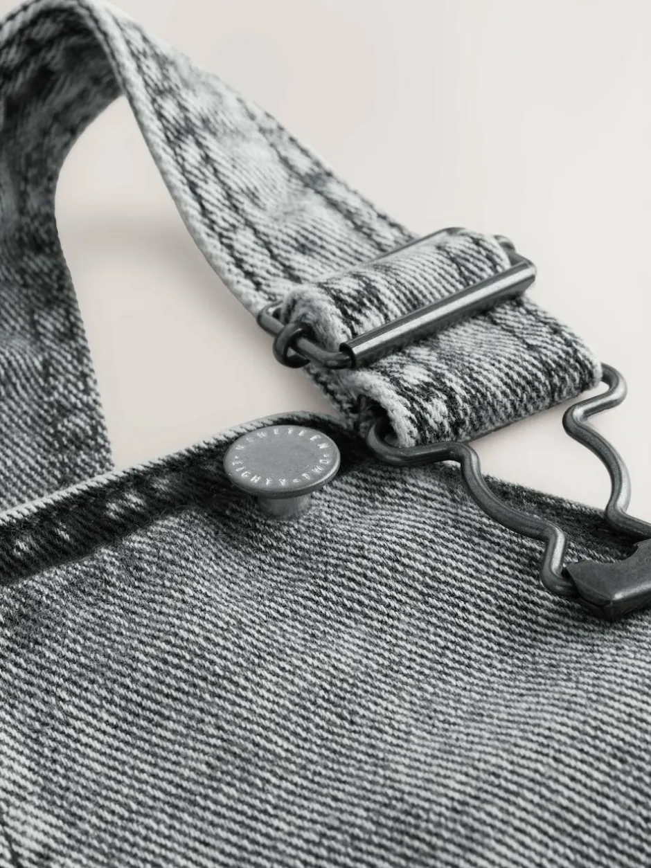 Next Denim Dungarees (3mths-7yrs) Grey New