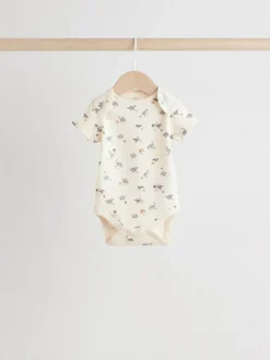 Next Grey Dinosaur Short Sleeve Baby Bodysuits 5 Pack Clearance