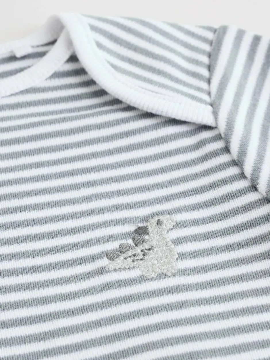 Next Grey Dinosaur Short Sleeve Baby Bodysuits 5 Pack Clearance