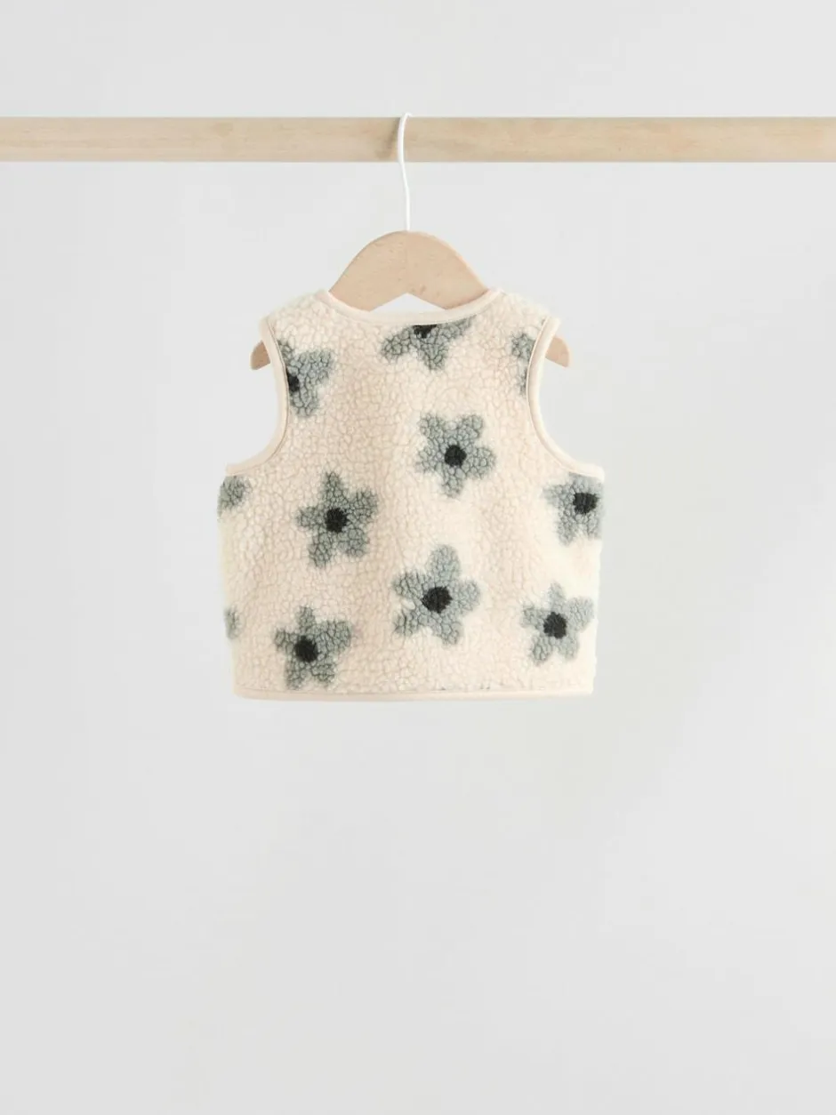 Next Baby Long Sleeve Top and Leggings with Gilet Set 3 Piece (0mths-2yrs) Grey Floral