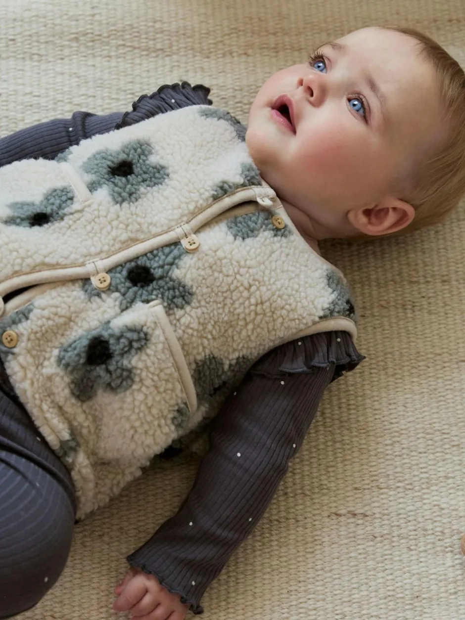 Next Baby Long Sleeve Top and Leggings with Gilet Set 3 Piece (0mths-2yrs) Grey Floral