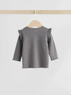 Next Baby Long Sleeve Top and Leggings with Gilet Set 3 Piece (0mths-2yrs) Grey Floral