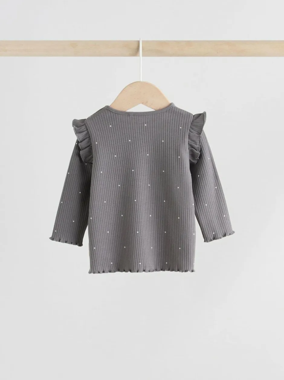 Next Baby Long Sleeve Top and Leggings with Gilet Set 3 Piece (0mths-2yrs) Grey Floral