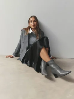 Next Forever Comfort® Chisel Toe Heeled Ankle Boots Grey Sale