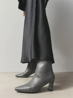 Next Forever Comfort® Chisel Toe Heeled Ankle Boots Grey Sale