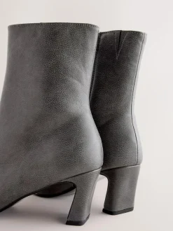 Next Forever Comfort® Chisel Toe Heeled Ankle Boots Grey Sale