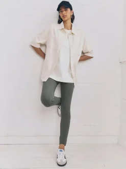Next Grey Full Length Jersey Denim Leggings Outlet