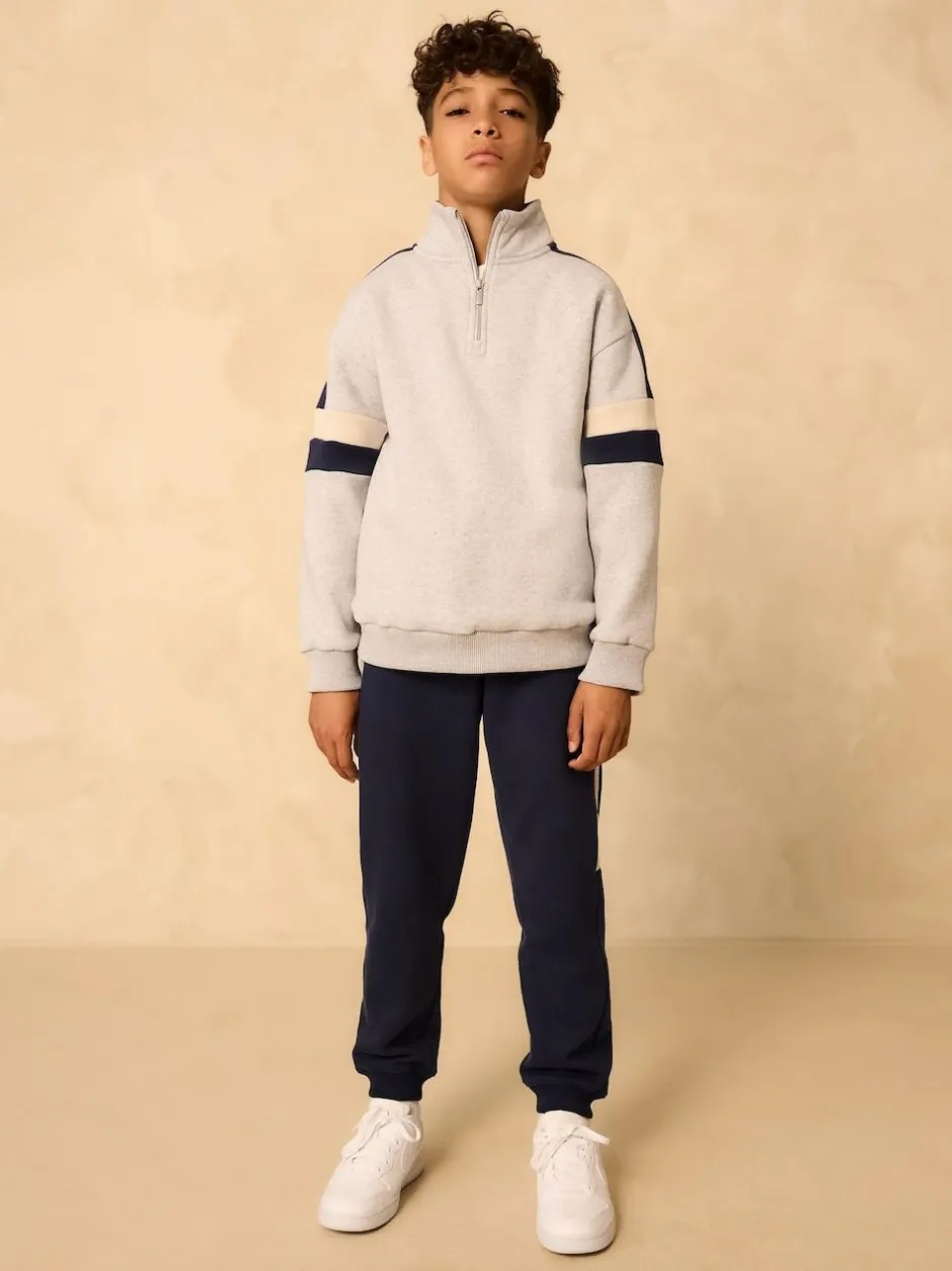 Next Funnel Zip Neck Sweatshirt and Joggers Set Grey Best