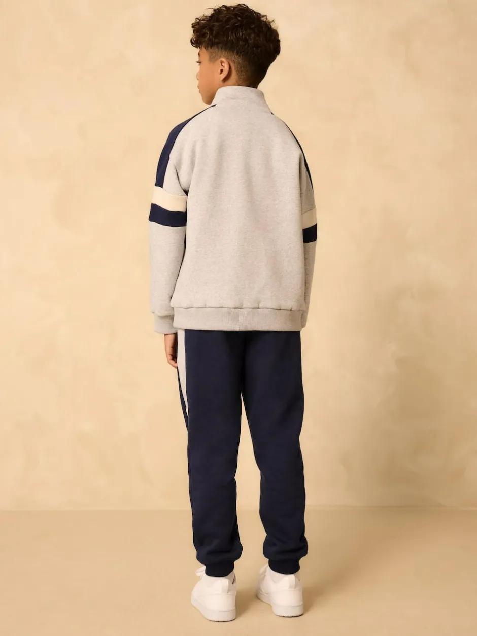 Next Funnel Zip Neck Sweatshirt and Joggers Set Grey Best
