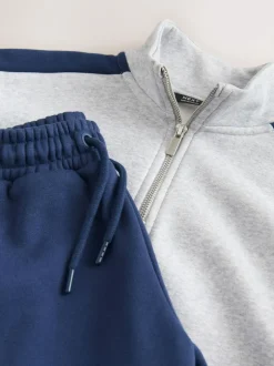 Next Funnel Zip Neck Sweatshirt and Joggers Set Grey Best