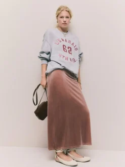 Next Grey Graphic Satin Applique 'Le Marais' City Longsleeve Crewneck Sweatshirt Sale