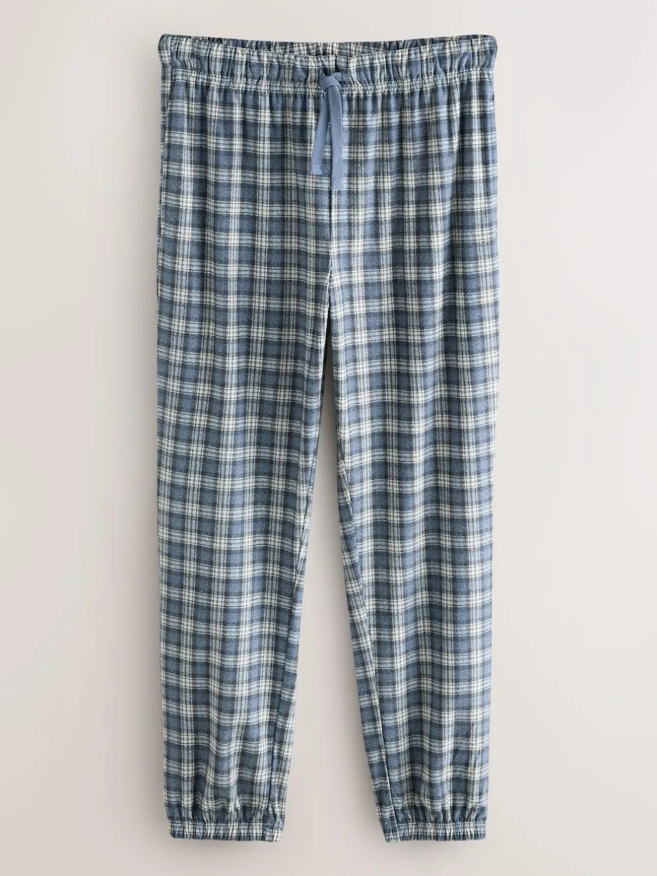 Next Motionflex Cosy Cuffed Pyjama Bottoms Grey Grindle Check Best