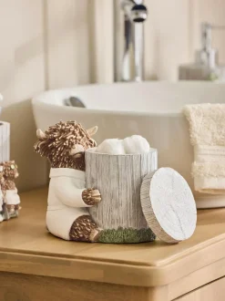 Next Grey Hamish the Highland Cow Spa Storage Jar Clearance