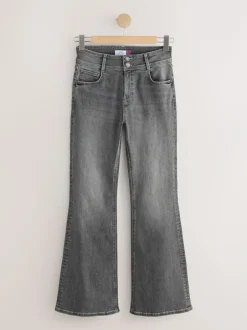 Next High Rise Stretch Flare Jeans Grey Outlet