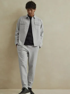 Next Grey Jersey Twill Popper Shacket Discount